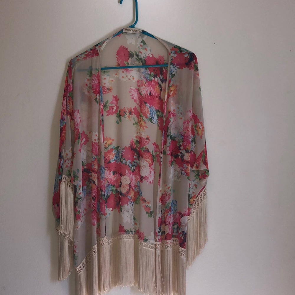 Sheer Floral Kimono